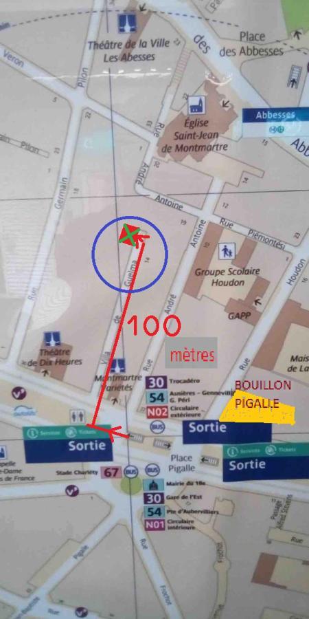 Studio Pigalle De 25 M2 - 2 Lits Simples Type Gigogne Pour 2 Personnes - Quartier Touristique De Paris - 2 Minutes De La Station Metro Pigalle ,Petit Train Vers La Butte Montmartre-Cabaret Moulin Rouge A 200 M,Cabaret Chez Michou-Restaurants-Saunas Eksteriør bilde